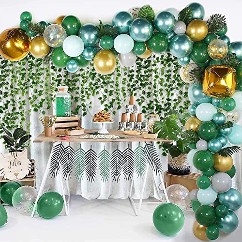 Uandhome 84 Feet 12 Strands Fake Vines for Hanging Decor Artificial Greenery Garland Fake Leaf Vines Hanging Plants Greenery Wall Backdrop for Home Bedroom Wedding Decoration Jungle Theme Party Supplies