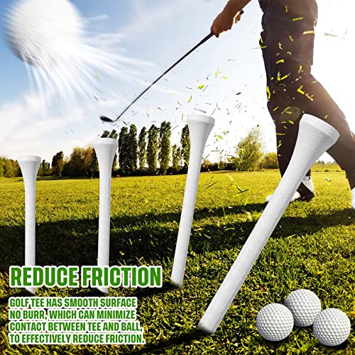 Mudder 600 Pack Golf Tees Bulk Wooden Golf Tees Wood Golfing Tees for Men Golf Balls Accessories (White, 2-3/4 Inch)