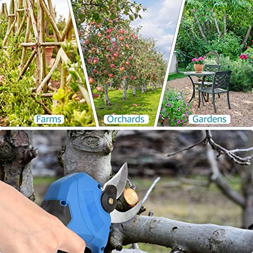 Electric Pruning Shears, 30mm(1.2 inch) Cutting Diameter, 2 Pack 2.0Ah Lithium-ion Battery Powered Professional Cordless Brushless Pruning for Tree Branch, SK5 Blades