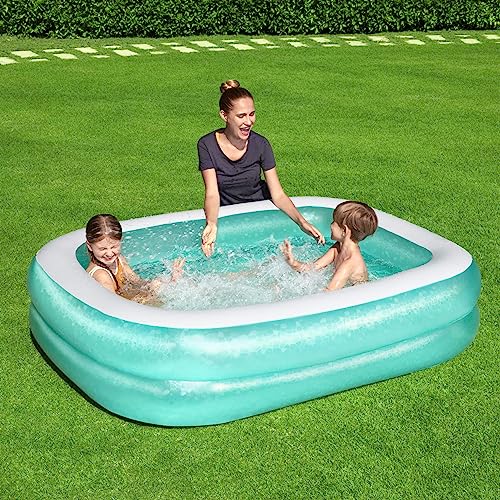 Bestway Inflatable Swimming Pool Above Ground Family Pool, Lightweight and Durable, Heavy Duty, Pre-tested PVC, Repair Patch Kit Included, Perfect for Summer Time (201cm x 150cm x 51cm). 450 Litre