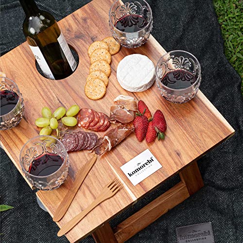KOMOREBI Shatterproof Acrylic Wine Glasses - Unbreakable Plastic Goblets, BPA-Free & Drop-Proof Glassware - Elegant Drinkware for Indoor & Outdoor Use - 14oz, Set of 4 (Clear)