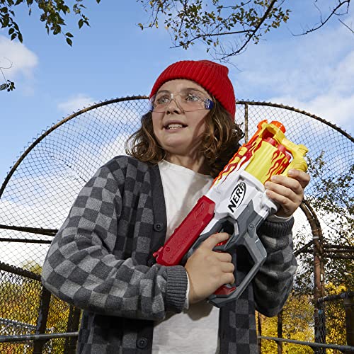 Nerf Mega CycloneShock Toy Blaster, Hotrod Color Style, 6-Dart Drum, 6 Nerf AccuStrike Mega Darts, Easy Priming (Amazon Exclusive)