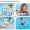 FUNNYTA Water Hammock, 4-in-1 Multi-Portable Water Pool Float Hammock (Saddle, Lounge Chair, Hammock and Drifter) for Adults, Suitable for Travel, Family and Recreation (Striped Blue)
