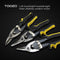 NUZAMAS 3 Piece Set Aviation Tin Snips Straight Left Right Angled Cut Thin Steel Sheet Metal Cutters