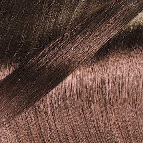 Hair2Heart 25 x 0.8g Premium Nanoring Straight Human Hair Extension, Chocolate Brown, 50 cm Length