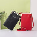 Women Mobile Phone Bag PU Leather Purse Wallet Shoulder Pouch Small Crossbody Cell Phone Shoulder Purse Card Wallet Handbag Satchel(Pink)