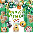 Birthday Decorations,Birthday Balloons for Animal Party Decorations,Balloons Garland Kit Includes Happy Birthday Banner, Animal Balloons, Cake Topper