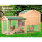 i.Pet Chicken Coop Large Rabbit Hutch, 138 x 49 x 85cm Coops Wooden Pet House Run Cage Walk in Guinea Pig Ferret Bunny Hen Chook, Outdoor Metal Door Roof Ladder Hatch Nestiong Box Farm