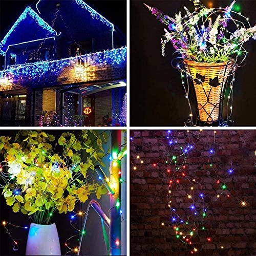 [2 Pack]TheaPro 20M/65FT 200 LEDs Solar Fairy String Lights Outdoor,Fairy Christmas Light 8 Solar Lighting Modes IP65 Waterproof for Home Garden Patio Wedding Party Xmas