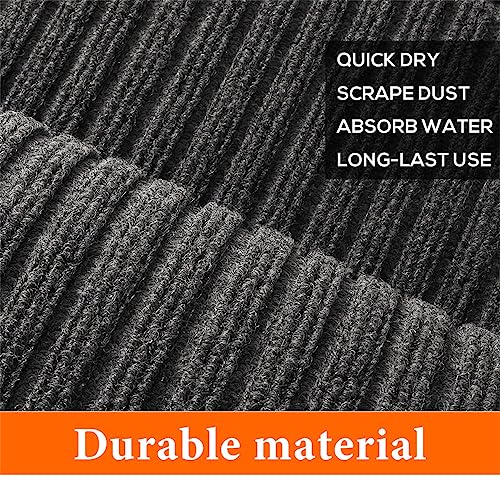 Front Door Mat, Waterproof Anti-Slip Durable Rubber Doormat Low-Profile Design Floor Front Doormat Rugs for Entryway, Patio, Garage, High Traffic Areas (50 * 80 cm)