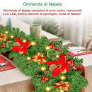Christmas Garland, LED Christmas Tree Garland, Christmas Garland, 2.7m 200 Branches, Christmas Decoration Garland for Fireplace with Garden Stairs
