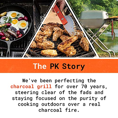 PK Grills PKGO Portable Hibachi Grill Charcoal BBQ Cast Aluminum Outdoor Cooking Kitchen Cooking Barbecue Grill for Camping, Backyard Grilling, Park, Tailgating, PKGO PK200-SHX