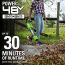Greenworks 48V (2 x 24V) Brushless Cordless Axial Blower (140 MPH / 585 CFM), (2) 4.0Ah USB Batteries (USB Hub) and Dual Port Rapid Charger Included)