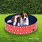 Floofi Dog Pool, Swimming Pool, Small Pool, Hard Plastic Pool, Dog Pools for Large Dogs, Outdoor Pool, Mini Pool, Pet Pool (Red Circle)