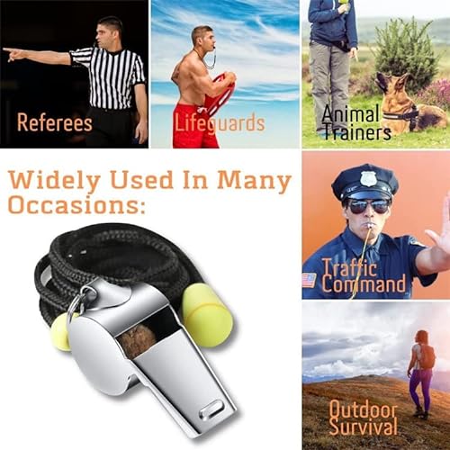 DABOBOTOOL Whistle, Stainless Steel Sports Whistles with Lanyard, Loud Crisp Sound Whistles Great for Coaches, Officials, and OfficialsReferees (1)