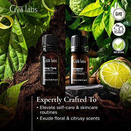 Gya Labs Ylang Ylang Essential Oil & Bergamot Essential Oil (10ml) - Pack of 2