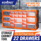 HORUSDY 22 Drawers Parts Storage Cabinet Tool Box Bin Chest Case Plastic Organizer Toolbox With Dividers in Drawers
