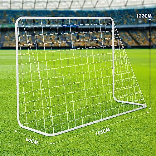 Soccer Goal Football Net Set Kids Adults Sports Training Practice Metal Frame Home Backyard Outdoor Games Match 1.83x1.22m