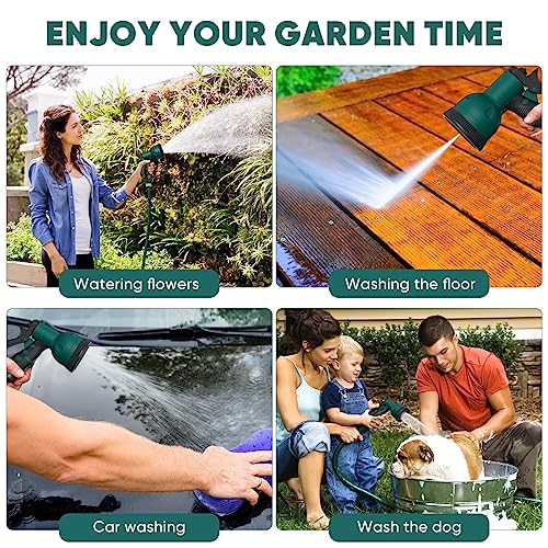 Retractable Garden Hose Reel -1/2 in x 100 ft Wall Mounted Water Hose Reel Outdoor Organizer for Garden Watering, Include Sprayer & 9 Pattern Nozzle, Auto Rewind/Any Length Lock/ 180°Swivel Bracket