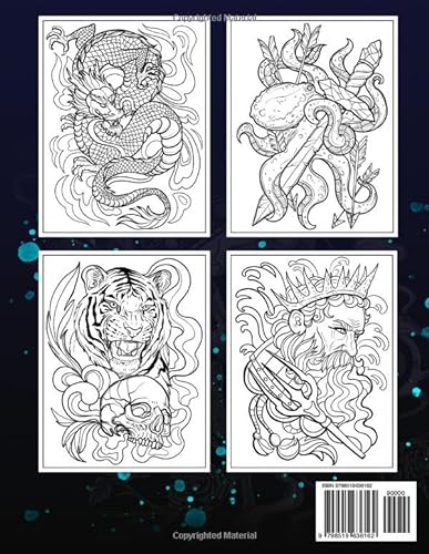 100 Tattoos: A Tattoo Coloring Book for Adults with Beautiful Tattoo Designs for Stress Relief, Relaxation, and Creativity