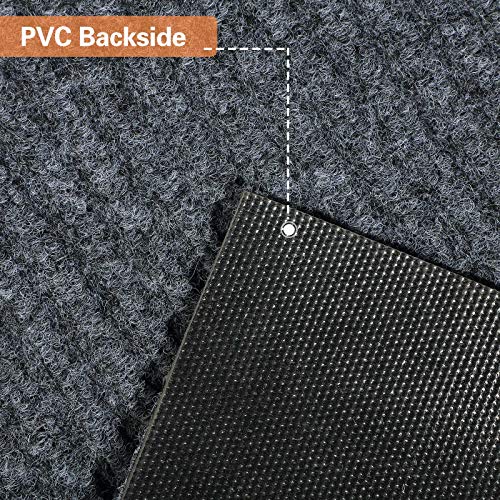 Nuanchu Large Semi Finished Outdoor Mat 16 x 79 Inch Narrow Door Mat Non Slip Mats Waterproof Carpet Roll for Bathroom Entryway Indoor Outdoor(Gray,1 Roll)