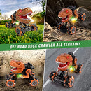 REMOKING Remote Control Dinosaur Toys,Dinosaur Car Kids Toy with Drift Stunt,Spray,LED Lights,Roaring,4X4 RC T-Rex Dinosaur Trucks for 6-12 Year Old Boys Girls, Birthday Gifts for Children