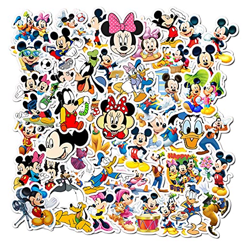 Mickey Mouse Stickers,50 Pcs Graffiti Vinyl Waterproof Decals for Water Bottles Computer Bicycle Skateboard Luggage Phone Pad Laptop Kids Teens Adults Stickers Pack