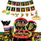 Mexican Themed Fiesta Party Supplies,161pcs Mexican Fiesta Party Decorations&Tableware Set-Fiesta Party Banner Plates Tablecloth Cups Napkins etc Fiesta Theme Party Supplies for Kids Adults