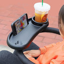 3 in 1 Stroller Cup Holder with Phone Holder and Snack Tray - Upgraded Rigid Frame, Non-Slip Clip, Universal Stroller Tray for Watch Video On The Go | Cup Holder, Stroller Accessories, Pram Cup Holder