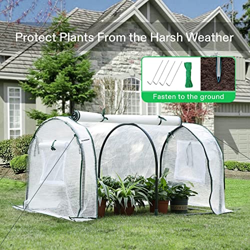 VIVOSUN Portable Mini Green House 47x23x23-Inch Tunnels, PE Cover with Roll-up Zipper Door, for Indoor Outdoor or Garden Planting