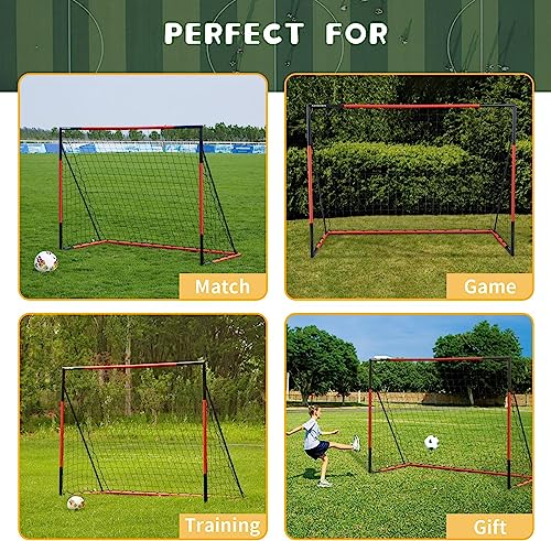 Football Goal 8'x6'-KAIHAOWIN Steel Goal All Weather Football Net for Kids/Adult-Quick Assembly Durable Heavy Duty Football Goal for Garden Indoor Outdoor