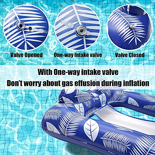 Inflatable Pool Float Surround Raft Swimming Water Hammock Chair with Mesh for Ocean Lake River & Foldable Tanning Lounger Beach Leisure Toys Sun Shelf Recliner for Adult Teens Cool Vacation