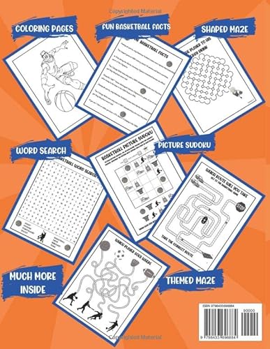 Basketball Activity Book For Kids: The Ultimate Basketball Activity Book for Kids Aged 9-12: Perfect Gift For Any Basketball Fan | Themed Mazes | Coloring Pages | Fun Facts | Wordsearches And MORE!