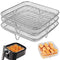 Air Fryer Racks - Stainless Steel Three Layer Stackable Dehydrator Racks, Square Air Fryer Basket Tray Air Fryer Accessories Fit for 5.8QT COSORI Air Fryer and 7.5L-8L Square Air Fryer