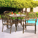 Livsip 5pc Outdoor Setting Alumninum Table and Chairs Garden Patio Outdoor Furniture