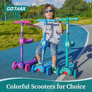 Gotrax KS3 Kids Kick Scooter, LED Lighted Wheels, Adjustable Height Handlebars and Removable Seat, Lean-to-Steer & Widen Anti-Slip Deck, 3 Wheel Scooter for Kids Ages 2-8 and up to 100 Lbs (Green)