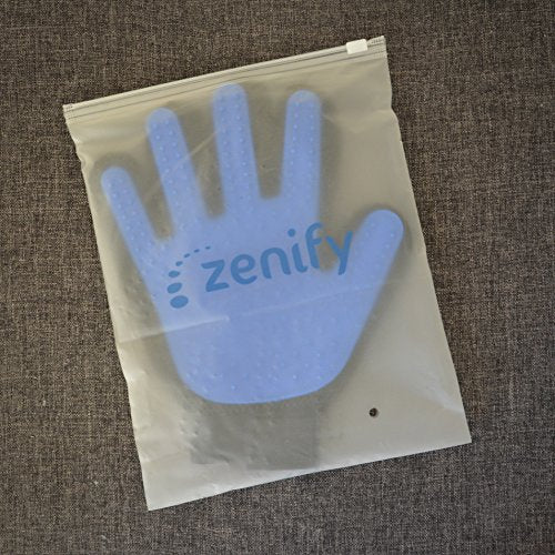 Zenify Pet Hair Remover Dog Grooming Glove Cat Brush Fur Removal Groomer Supplies for Short Haired Cats Puppy Dogs Horses Rabbits Massager Silicon Deshedding Mitt Efficient Gift (Blue 2 Pack)