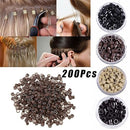 Hair Extension Micro Rings Beads 200 Silicone Lined MicroBeads 5mm x 3mm Links– Versatile Color Range for Natural Look