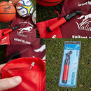 Sports Ball Pump Inflator with 5 Needles (Pin) and Pouch, Dual Action Hand Held Portable Air Ball Pump with pins to Inflate Athletic Soccer Ball, Football, Volleyball, Rugby-Ball, and Basketball