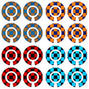 Acclaim Lawn Bowls Identification Stickers Markers Standard 5.5 cm Diameter 4 Full Sets Of 4 Self Adhesive Two Colour Large Check Mixed Colours (D)