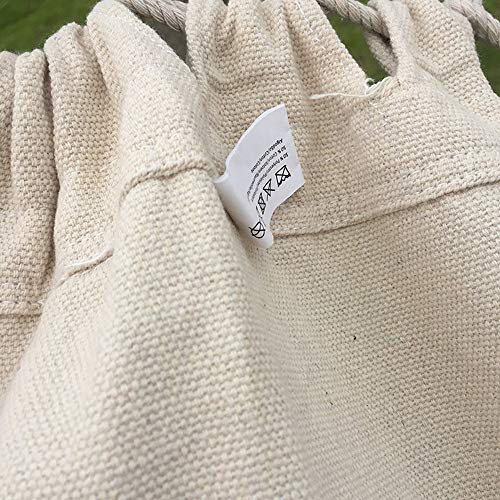 Macrame Cotton Camping Boho Hammock Woven Hanging Rope Chair Porch Swing with Crochet Fringe for Balcony Backyard Patio Garden Pool Outdoor and Indoor Natural White