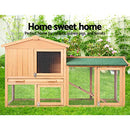 i.Pet Chicken Coop Large Rabbit Hutch, 138 x 49 x 85cm Coops Wooden Pet House Run Cage Walk in Guinea Pig Ferret Bunny Hen Chook, Outdoor Metal Door Roof Ladder Hatch Nestiong Box Farm