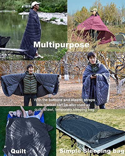 iClimb 3M Thinsulate Insulation Warm Camping Blanket Ultralight Compact (Dark Grey)