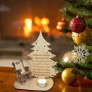 Christmas Remembrance Candle Ornament,Rocking Chair Christmas Angel Poem Desktop Wooden Christmas Memorial Ornament,Wooden Candlestick Decoration Christmas Tree Candle Holder For Home Party (Tree Chair)