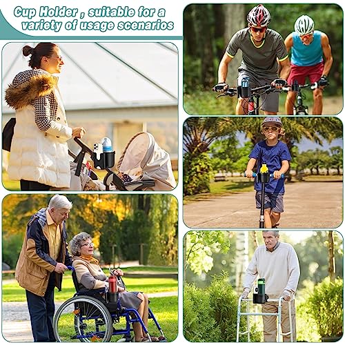 Guiseapue Stroller Cup Holder with Phone Holder, Universal Bottle Holder for Wheelchair, Walker, Bike, Scooter, Stroller Accessories for Uppababy, Nuna, Bugaboo, Doona, Gifts for Women, Mom, Men