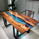 Personalized Large EPOXY Table, Resin Dining Table for 2, 4, 6, 8 River Dining Table, Wood Epoxy Coffee Table Top, Living Room Table (28.5" Inches Tall, 60 x 36 Inches)