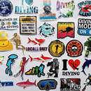 60Pcs Diving Sticker Scuba Diving Decals Outdoors Stickers for Water Bottles Fuel Tank Cap Carbody Scuba Tank Label