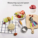 10 Pcs Measuring Cups and Spoons Set, Includes 5 Stainless Steel Nesting Measuring Cups & 5 Mini Measuring Spoons,Stackable Handle Accurate Tablespoon for Measuring Dry and Liquid Ingredients