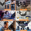 DEKIRU White Sound Proof Foam Panels 18 PACK, Acoustic Panels Self-Adhesive, Square 45° Edge designed Sound Proof panels For Walls, Wall Panels For Interior Wall Decor, Home Studio and Office