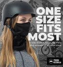 Tough Headwear Winter Face Mask & Ski Mask Neck Gaiter - Cold Weather Half Balaclava - Tactical Neck Warmer for Men & Women, Black - Balaclava, One Size